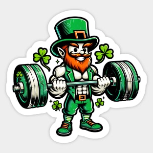 St. Paddy's Powerlift: Strongman Leprechaun Gym Shirt Sticker